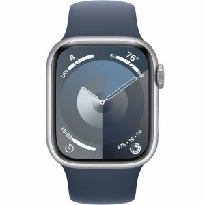 Apple Watch Series 9 GPS 45mm Silver Aluminum Case w. Storm Blue Sport Band - S/M (MR9D3) — изображение 2