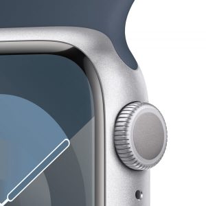 Apple Watch Series 9 GPS 45mm Silver Aluminum Case w. Storm Blue Sport Band - S/M (MR9D3) — изображение 3