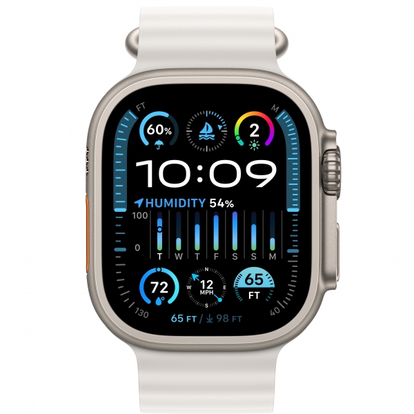 Apple Watch Ultra 2 GPS + Cellular 49mm Titanium Case with White Ocean Band (MREJ3) [NEW NO BOX] - ТвойGadget
