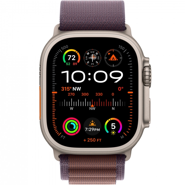 Apple Watch Ultra 2 GPS + Cellular 49mm Titanium Case with Indigo Alpine Loop — Small (MRER3) [NEW NO BOX] - ТвойGadget