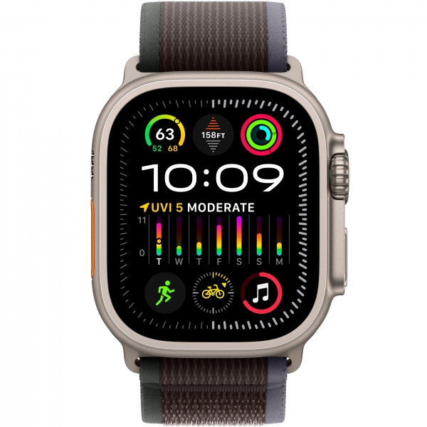 Apple Watch Ultra 2 GPS + Cellular 49mm Titanium Case with Blue/Black Trail Loop — M/L (MRF63) [NEW NO BOX] - ТвойGadget