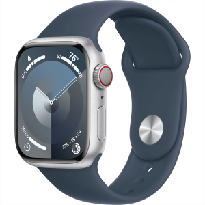 Apple Watch Series 9 GPS + Cellular 41mm Silver Alu. Case w. Storm Blue Sport Band - M/L (MRHW3) — изображение 1
