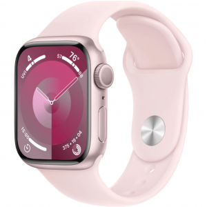 Apple Watch Series 9 GPS + Cellular 41mm Pink Alu. Case w. Light Pink Sport Band - M/L (MRJ03) — изображение 1