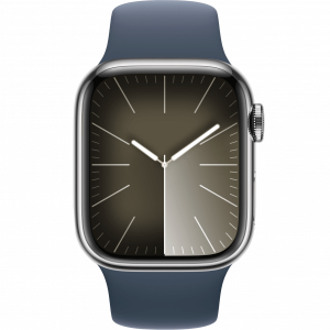 Apple Watch Series 9 GPS + Cellular 41mm Silver S. Steel Case w. Storm Blue Sport Band - S/M (MRJ23) - Зображення 2