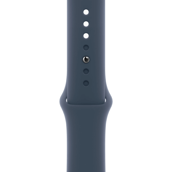 Apple Watch Series 9 GPS + Cellular 41mm Silver S. Steel Case w. Storm Blue Sport Band – S/M (MRJ23) - ТвойGadget