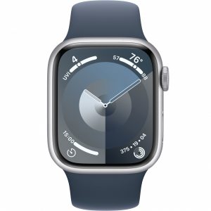 Apple Watch Series 9 GPS + Cellular 45mm Silver Aluminum Case w. Storm Blue Sport Band - S/M (MRMG3) — изображение 2