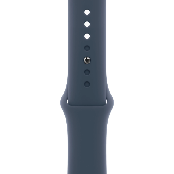 Apple Watch Series 9 GPS + Cellular 45mm Silver Aluminum Case w. Storm Blue Sport Band — S/M (MRMG3) - ТвойGadget