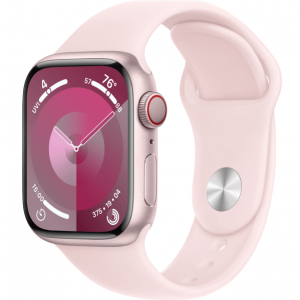 Apple Watch Series 9 GPS + Cellular 45mm Pink Aluminum Case w. Light Pink Sport Band - M/L (MRML3) — изображение 1