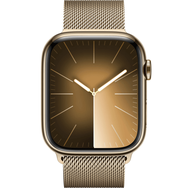 Apple Watch Series 9 GPS + Cellular 45mm Gold S. Steel Case w. Gold Milanese Loop (MRMU3) - ТвойGadget
