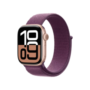 Apple Watch Series 10 GPS 46mm Rose Gold Aluminum Case w. Plum Sport Loop (MWWV3) — изображение 1