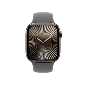 Apple Watch Series 10 GPS + Cellular 42mm Natural Titanium Case w. Stone Grey Sport Band — S/M (MWXD3) - ТвойGadget