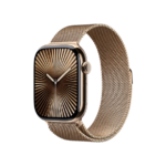 Apple Watch Series 10 GPS + Cellular 46mm Gold Titanium Case w. Gold Milanese Loop – S/M (MC7T4) - ТвойGadget