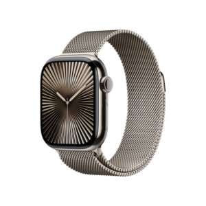 Apple Watch Series 10 GPS + Cellular 46mm Natural Titanium Case w. Natural Milanese Loop - M/L (MWYC3)