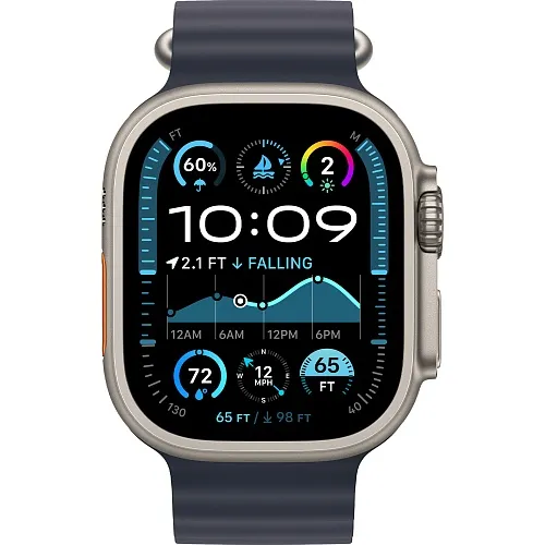 Apple Watch Ultra 2 GPS + Cellular 49mm Natural Titanium Case w. Navy Ocean Band (MX4D3) [NEW NO BOX] - ТвойGadget