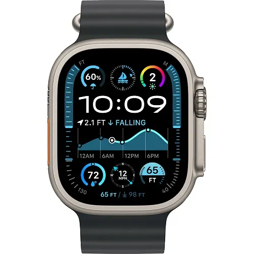 Apple Watch Ultra 2 GPS + Cellular 49mm Black Titanium Case w. Black Ocean Band (MX4P3) [Витринные] - ТвойGadget