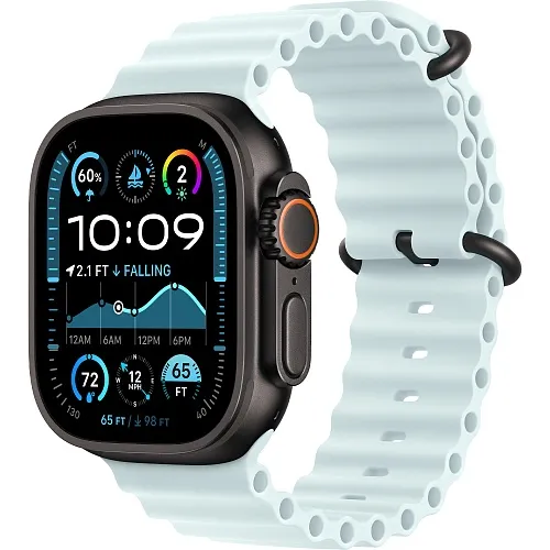 Apple Watch Ultra 2 GPS + Cellular 49mm Black Titanium Case w. Ice Blue Ocean Band (MYTC3+MYP83) [NEW NO BOX] - ТвойGadget