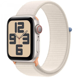 Apple Watch SE 2 GPS + Cellular 40mm Starlight Aluminum Case w. Starlight Sport Loop (MRG33/MRG43)