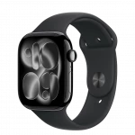 Apple Watch Series 11 GPS + Cellular 42mm Jet Black Alu. Case w. Black S. Band – S/M (MF834) - ТвойGadget
