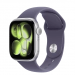 Apple Watch Series 11 GPS + Cellular 42mm Silver Alu. Case w. Purple Fog S. Band — S/M (MF8H4) - ТвойGadget
