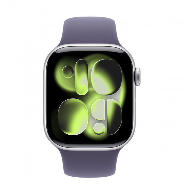 Apple Watch Series 11 GPS + Cellular 42mm Silver Alu. Case w. Purple Fog S. Band — S/M (MF8H4) - ТвойGadget