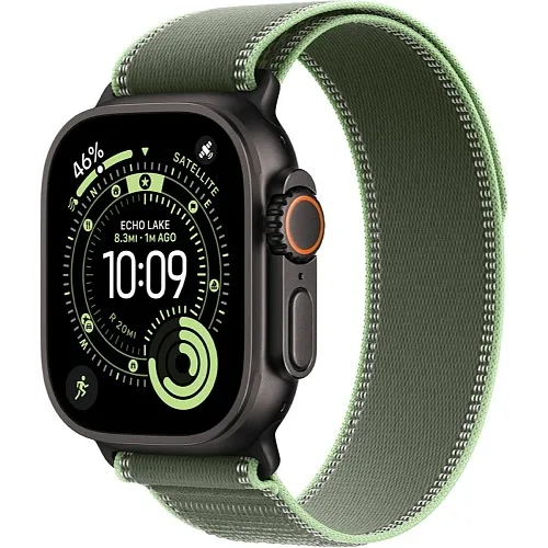 Apple Watch Ultra 3 GPS + Cellular 49mm Black Tit. Case w. Green/Neon Trail Loop – S/M (MF254+MG9N4) - ТвойGadget