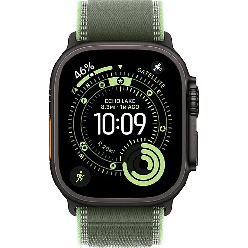 Apple Watch Ultra 3 GPS + Cellular 49mm Black Tit. Case w. Green/Neon Trail Loop – S/M (MF254+MG9N4) - ТвойGadget