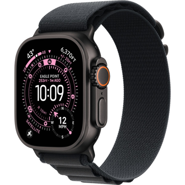 Apple Watch Ultra 3 GPS + Cellular 49mm Black Tit. Case w. Black Alpine Loop – Medium (MF0V4) - ТвойGadget