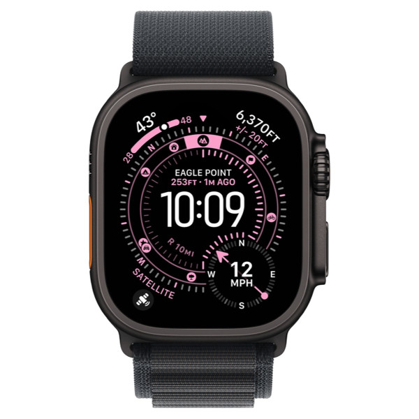 Apple Watch Ultra 3 GPS + Cellular 49mm Black Tit. Case w. Black Alpine Loop – Medium (MF0V4) - ТвойGadget