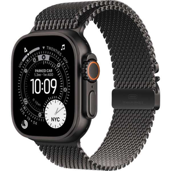 Apple Watch Ultra 3 GPS + Cellular 49mm Black Tit. Case w. Black Tit. Milanese Loop – Small (MF1N4) - ТвойGadget