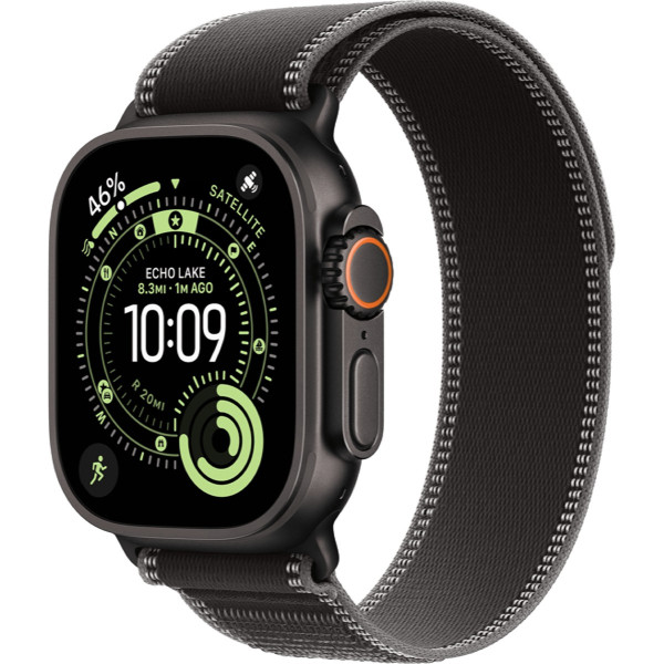 Apple Watch Ultra 3 GPS + Cellular 49mm Black Tit. Case w. Black/Charcoal Trail Loop — M/L (MF1H4) - ТвойGadget
