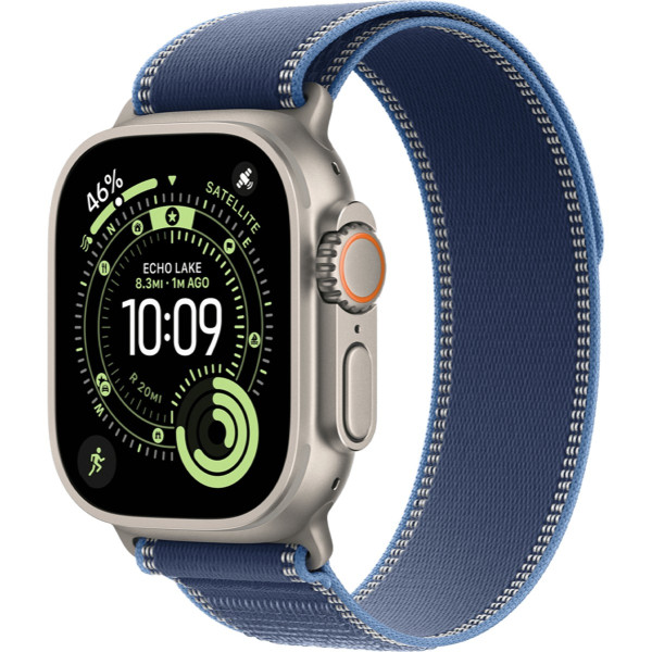 Apple Watch Ultra 3 GPS + Cellular 49mm Natural Tit. Case w. Blue/Bright Blue Trail Loop – S/M (MEWR4) - ТвойGadget