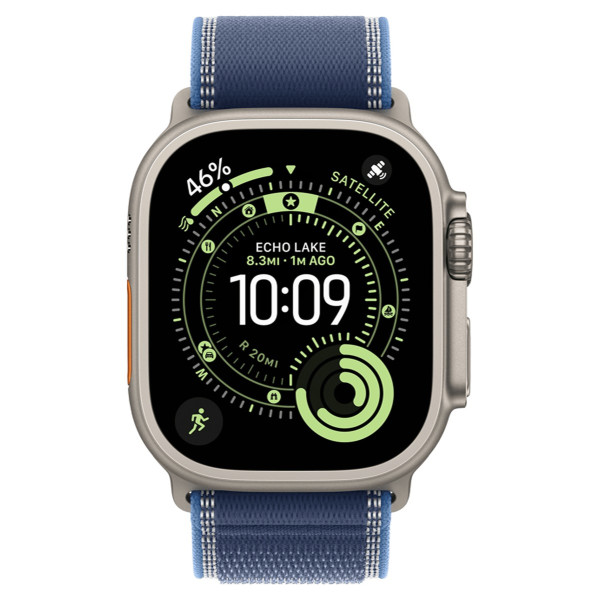 Apple Watch Ultra 3 GPS + Cellular 49mm Natural Tit. Case w. Blue/Bright Blue Trail Loop – S/M (MEWR4) - ТвойGadget