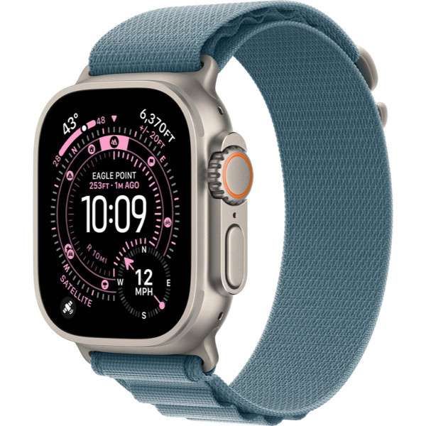 Apple Watch Ultra 3 GPS + Cellular 49mm Natural Tit. Case w. Light Blue Alpine Loop – Medium (MEWM4) - ТвойGadget