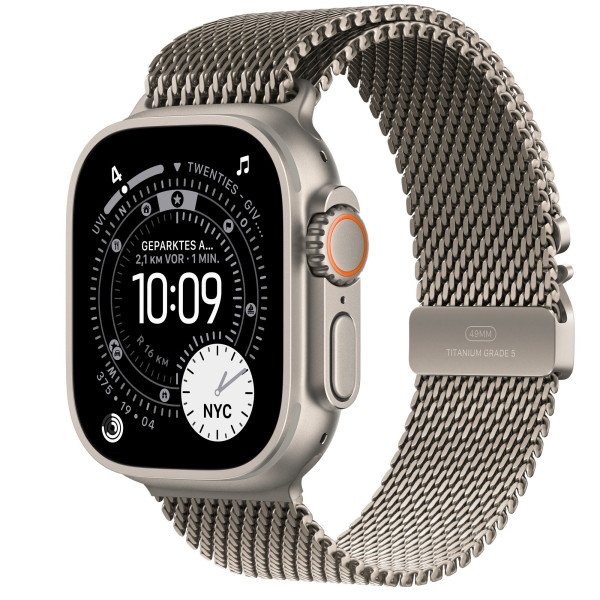 Apple Watch Ultra 3 GPS + Cellular 49mm Natural Tit. Case w. Natural Tit. Milanese Loop — Small (MEWW4) - ТвойGadget
