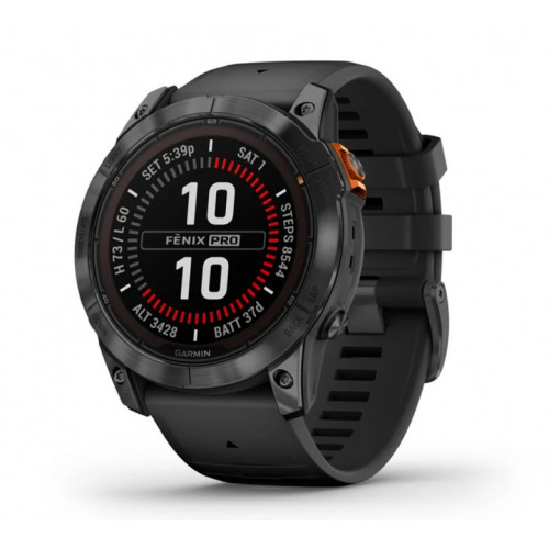 Смарт-часы Garmin Fenix 7X Pro Solar Slate Gray w. Black Band (010-02778-00/01) [Витринный] - ТвойGadget