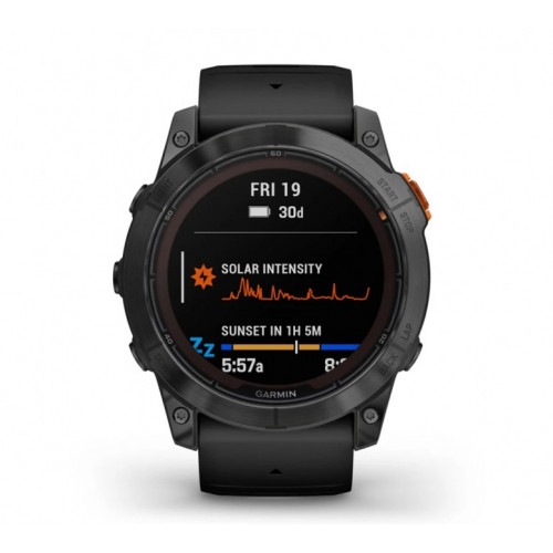 Смарт-часы Garmin Fenix 7X Pro Solar Slate Gray w. Black Band (010-02778-00/01) [Витринный] - ТвойGadget