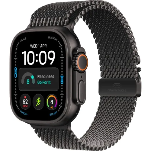 Apple Watch Ultra 4 Black Titanium Case with Black Titanium Milanese Loop — Medium (MJAV4) - ТвойGadget