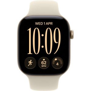 Apple Watch Series 12 GPS + Cellular 42mm Light Gold Aluminum Case with Sand Sport Band S/M (MJG24) - Зображення 2