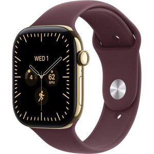 Apple Watch Series 12 GPS + Cellular 42mm Radiant Gold Titanium Case with Burgundy Sport Band M/L (MJGK4) — изображение 1
