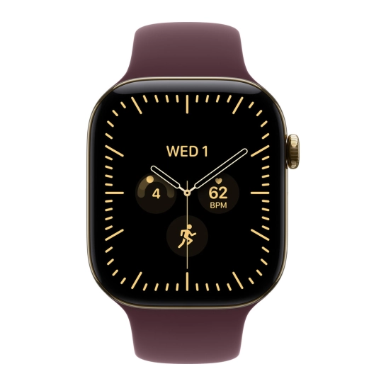 Apple Watch Series 12 GPS + Cellular 42mm Radiant Gold Titanium Case with Burgundy Sport Band M/L (MJGK4) - ТвойGadget