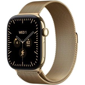Apple Watch Series 12 GPS + Cellular 46mm Radiant Gold Tit. Case w. Radiant Gold Milanese L. S/M (MJGU4) — изображение 1